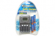 1 Hour Universal Quick Charger with 4 AA Ni-MH Rechargeable Battery