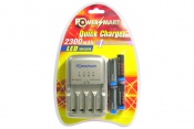 1 Hour Universal Quick Charger with 4 AA Ni-MH Rechargeable Battery